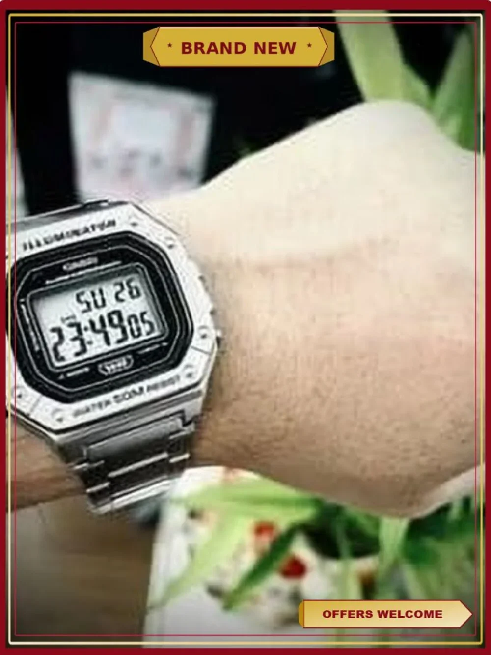 Heavy Metal Digital Watch - Stopwatch, LED Backlight, 7-Year Battery